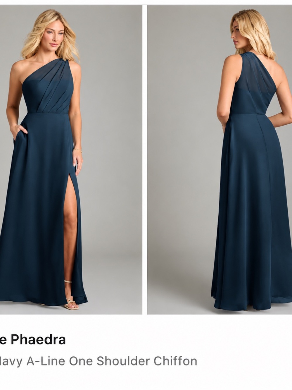 Azazie Dark Navy Chiffon Bridesmaid Dress
